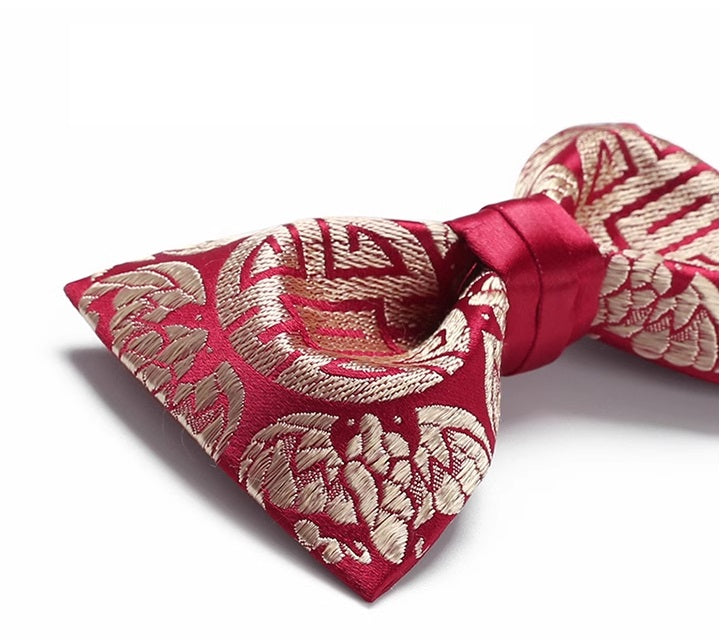 Red double happiness wedding Bow Ties for groom and bestmen