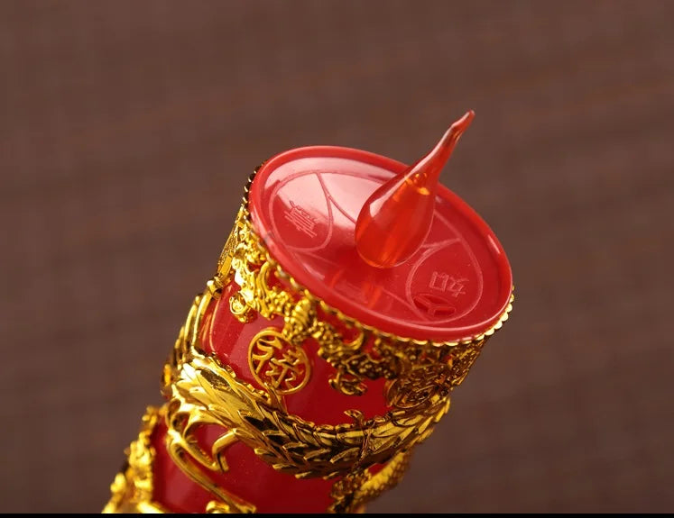 Dragon & Phoenix Double Happiness Electric LED Candles for chinese wedding