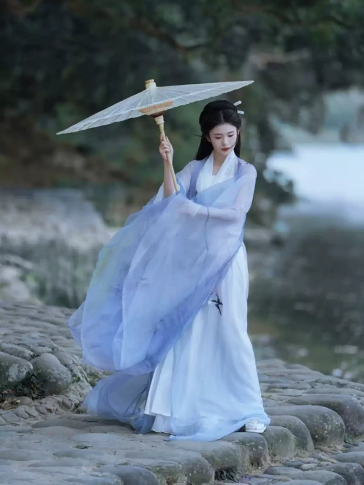 Ethereal Blue Wei Jin Hanfu Dress | Traditional Chinese Hanfu Clothing Oriental Me Ethereal Blue Wei Jin Hanfu Dress | Traditional Chinese Hanfu Clothing Oriental Me