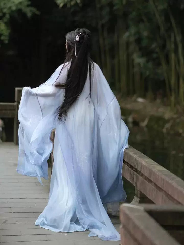 Ethereal Blue Wei Jin Hanfu Dress | Traditional Chinese Hanfu Clothing Oriental Me Ethereal Blue Wei Jin Hanfu Dress | Traditional Chinese Hanfu Clothing Oriental Me