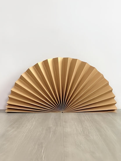 Large paper folding fan gold