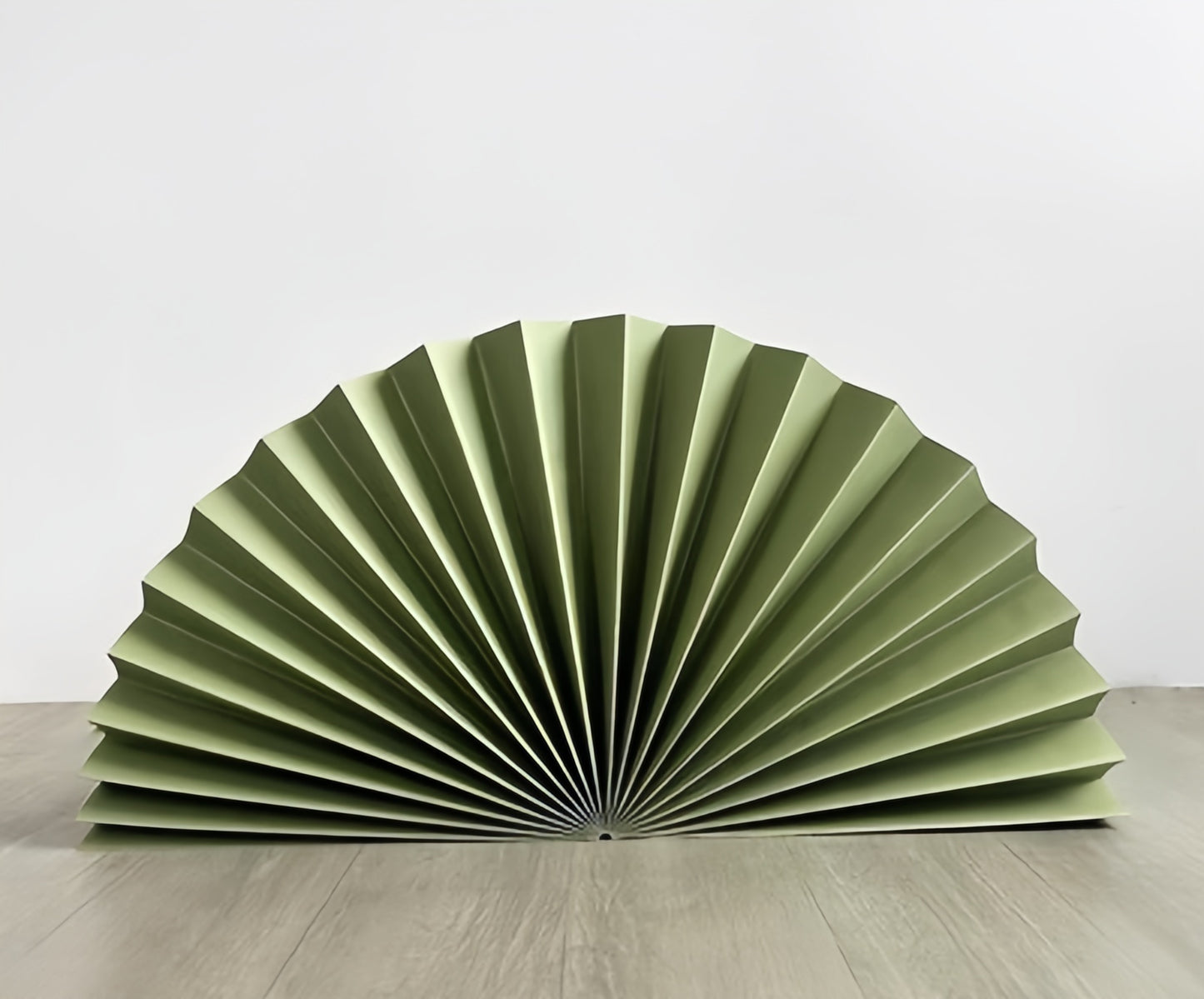 Large paper folding fan green