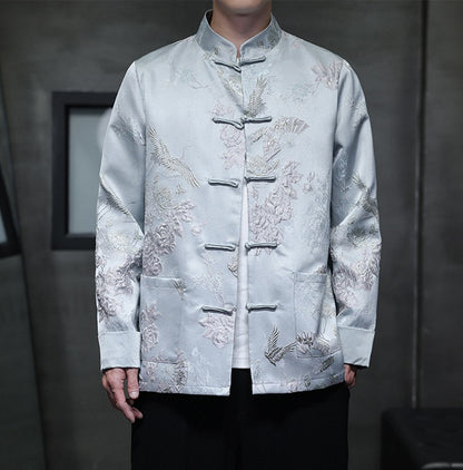 Light Blue Brocade Chinese Tang Jacket