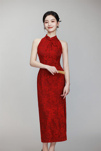 modern Long red cheongsam