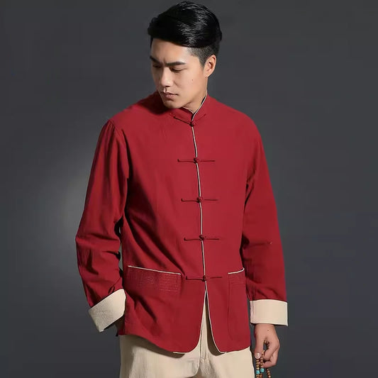Men's Traditional Chinese Red Tang KongFu Shirt