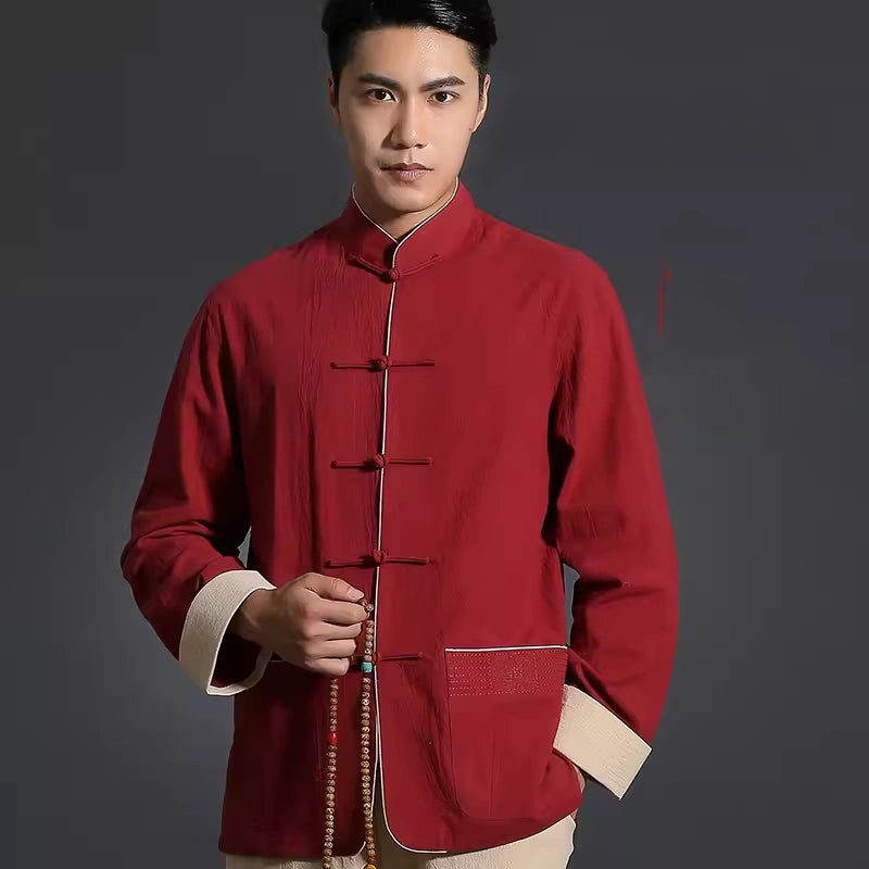 Men's Traditional Chinese Red Tang KongFu Shirt