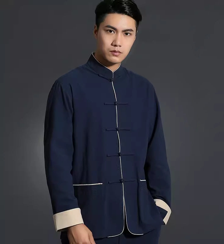 Men's Traditional Chinese blueTang KongFu Shirt