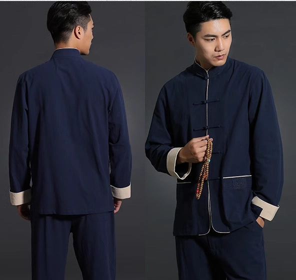 Men's Traditional Chinese blueTang KongFu Shirt