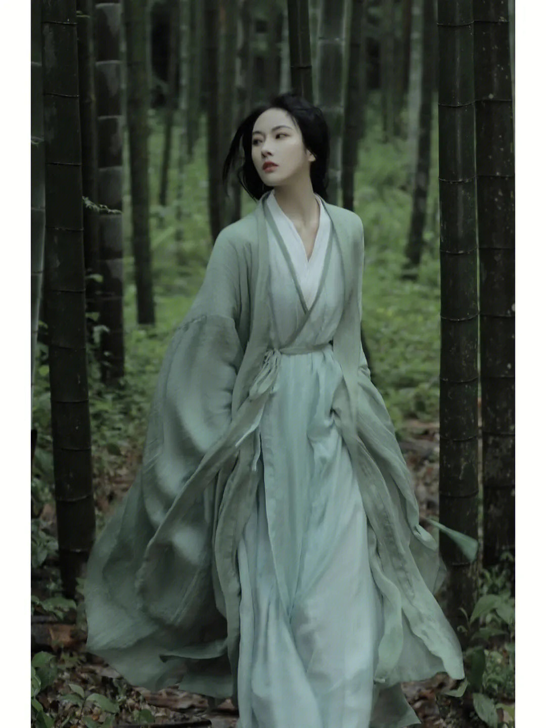 Mist Green  Chinese  Wei Jin Flowing  Hanfu Dress