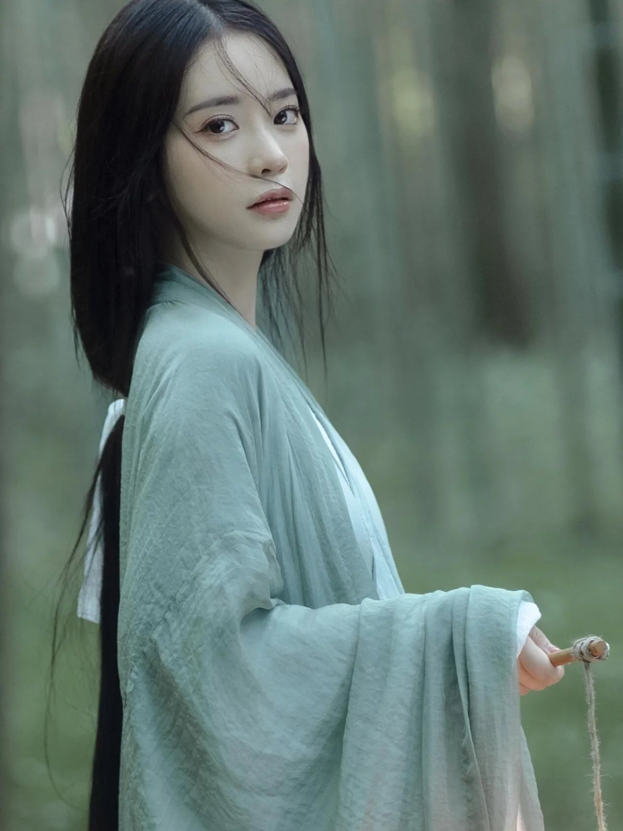 Mist Green  Chinese  Wei Jin Flowing  Hanfu Dress