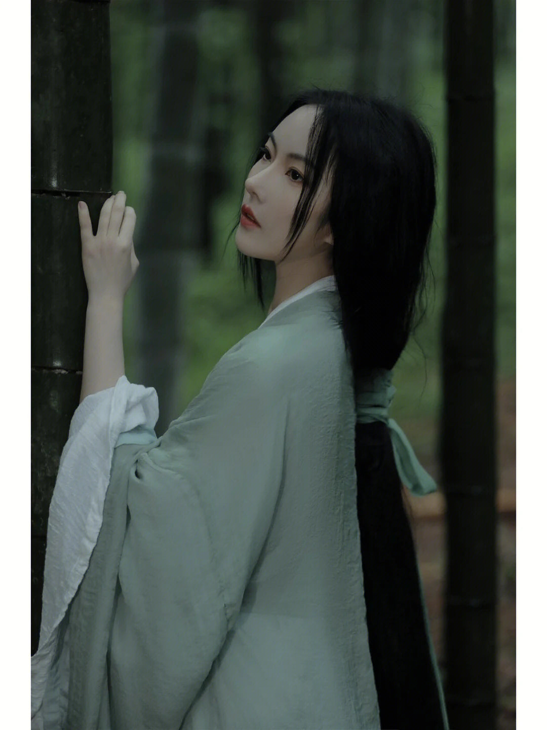 Mist Green  Chinese  Wei Jin Flowing  Hanfu Dress