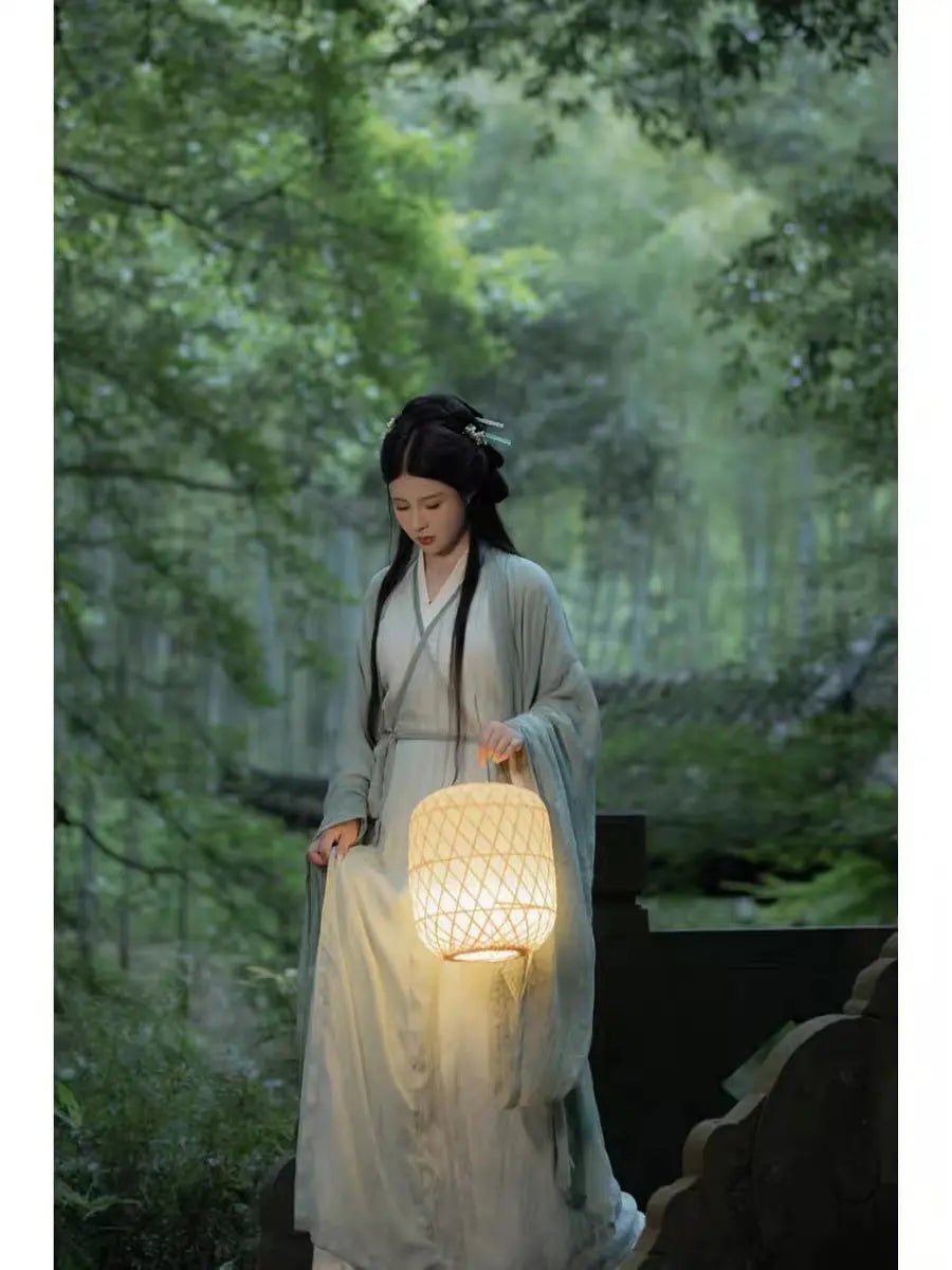 Mist Green  Chinese  Wei Jin Flowing  Hanfu Dress