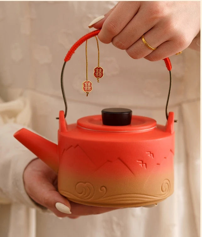 Traditional Chinese Wedding Ceramic Tea Set| Eternal Love