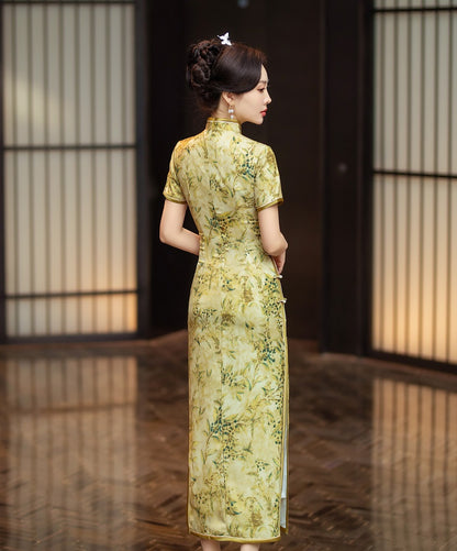Yellow Cheongsam Qipao Dress |  Bulbine