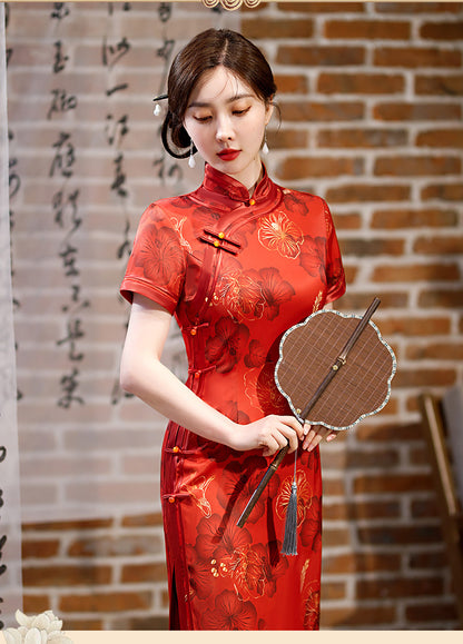Red Cheongsam Qipao Dress | Amaryllis
