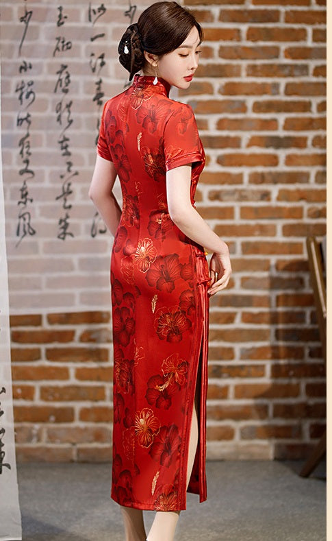 Red Cheongsam Qipao Dress | Amaryllis