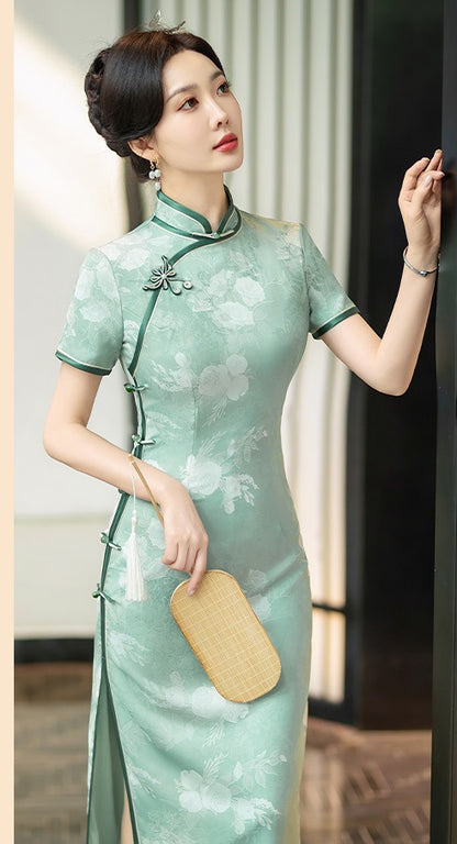 Green Cheongsam Qipao Dress| Lisianthus