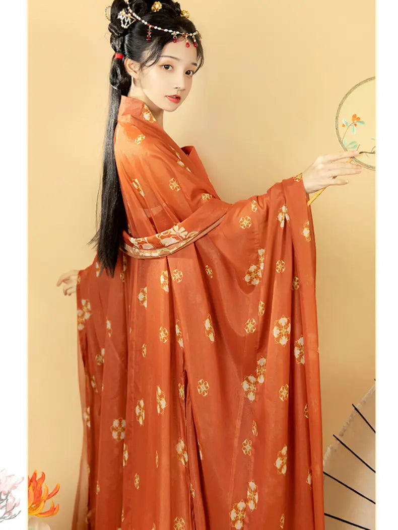 Grün/Blaues HanFu-Kleid aus der Tang-Dynastie | Blossom Reverie