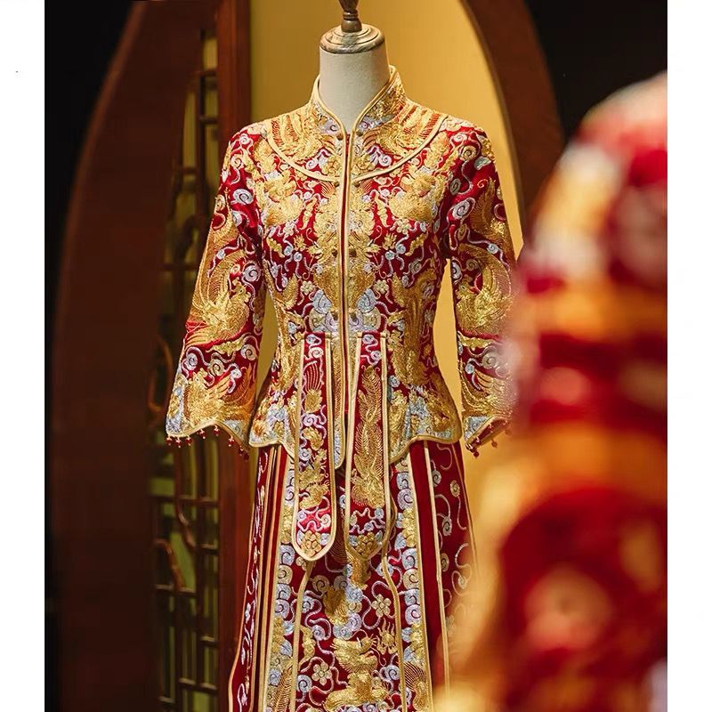 Red Chinese Wedding Qun Kwa Dress| Everlasting