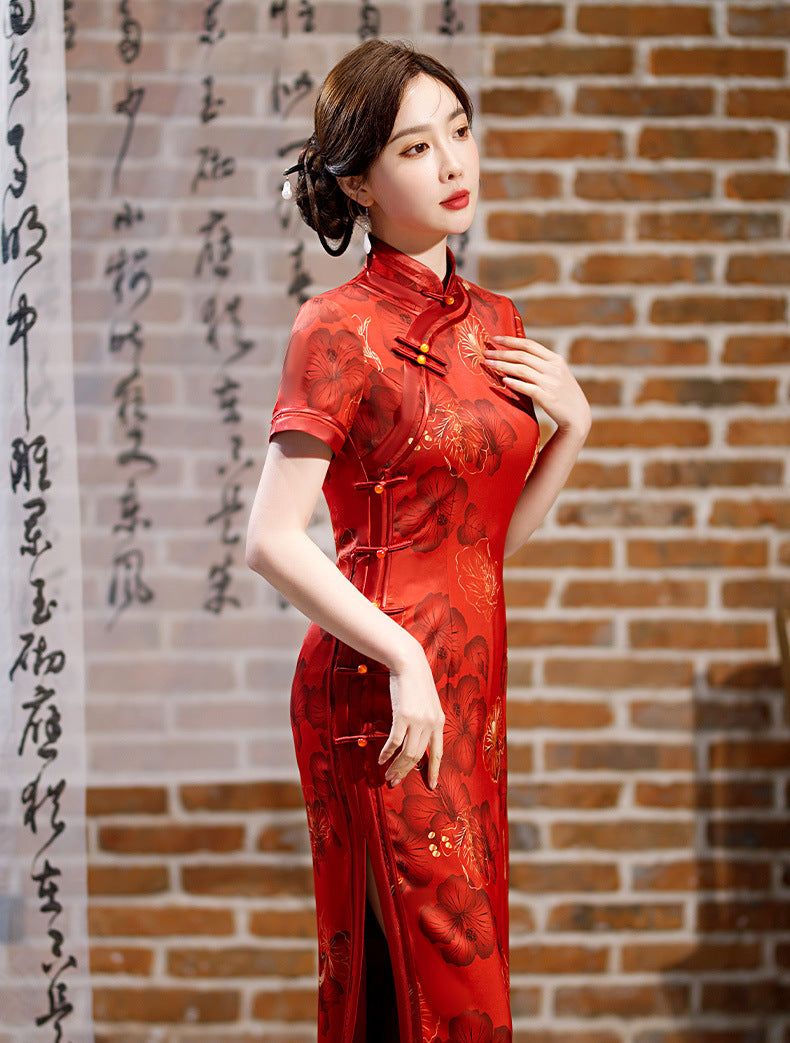 Red Cheongsam Qipao Dress | Amaryllis