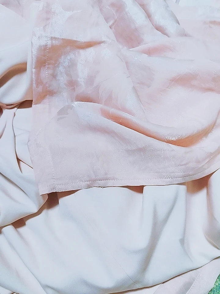 Plus Size Modern Pink Long Sleeve Jacquard Qipao