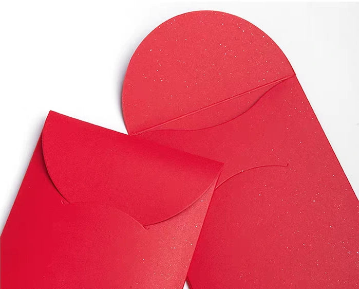Two red envelopes on a white background