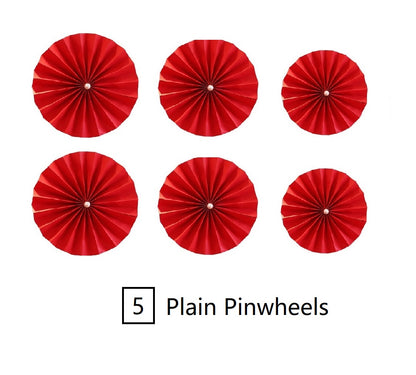 Red and Golden Double Happiness Flower Pinwheels Wall Decoration