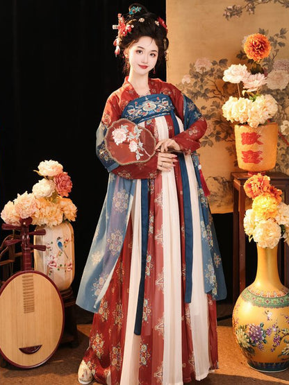 Red Blue Tang Dynasty HanFu Dress