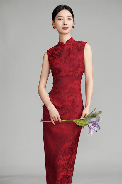 red summer qipao dresses