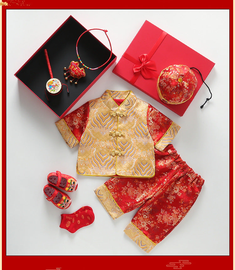Traditional Chinese Red and Gold Baby Tang Jacket Set – Oriental Me