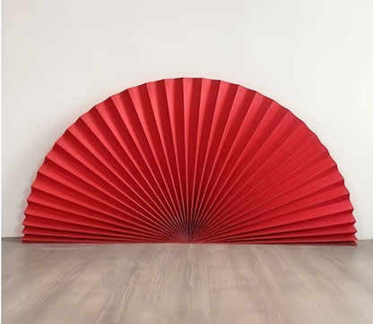 Large paper folding fan red
