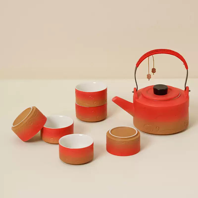Traditional Chinese Wedding Ceramic Tea Set| Eternal Love