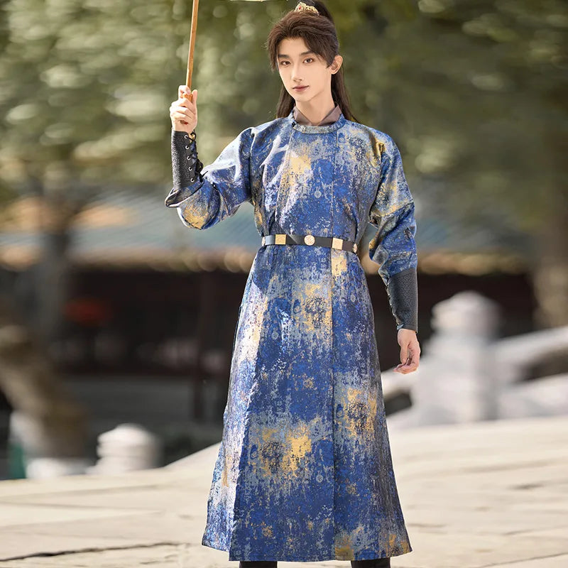 Tang Robe Men's Chinese Tang Dynasty Round Collar Hanfu Robe – Oriental Me