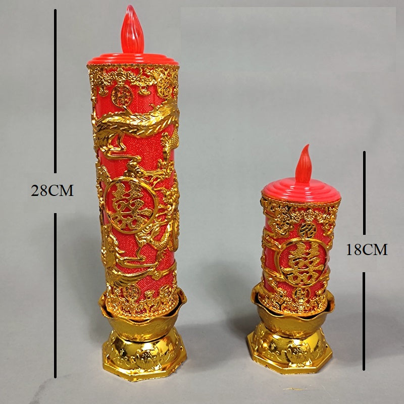 Dragon & Phoenix double happiness Electric LED Candles sizes