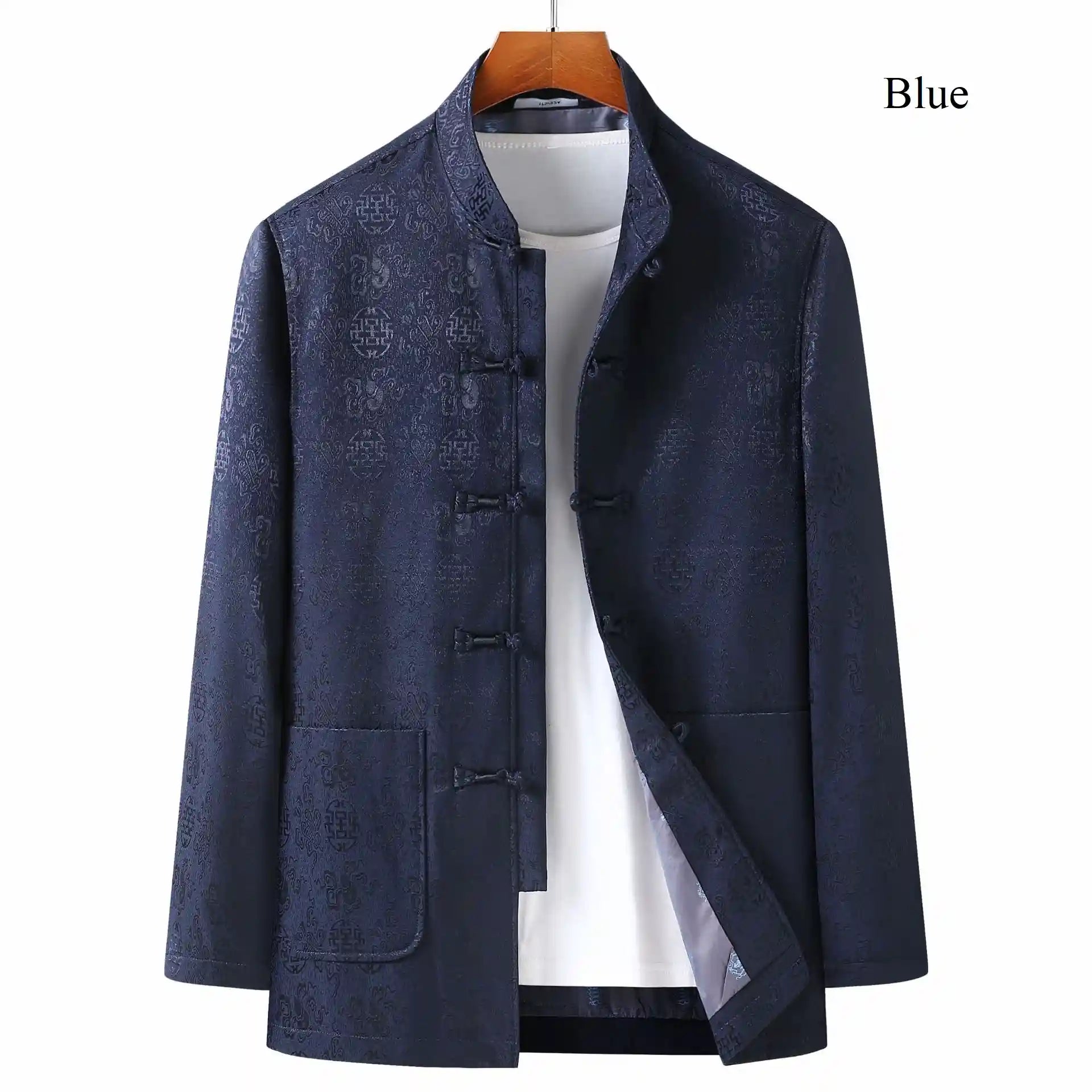 blue Chinese Mandarin Tang Jacket 