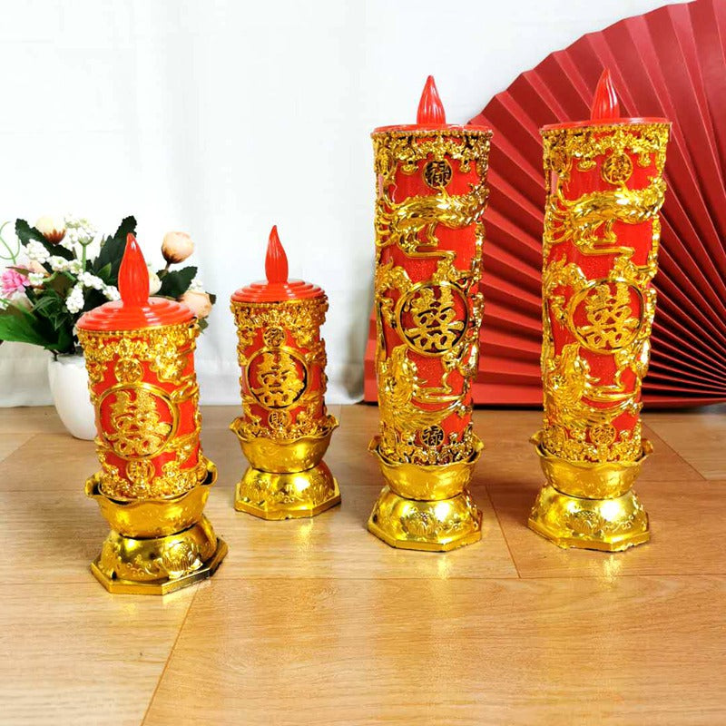 Dragon & Phoenix double happiness Electric LED Candles L/S