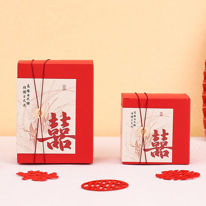 Red Chinese  Double Happiness Favor Boxes with Couplet (20pcs)