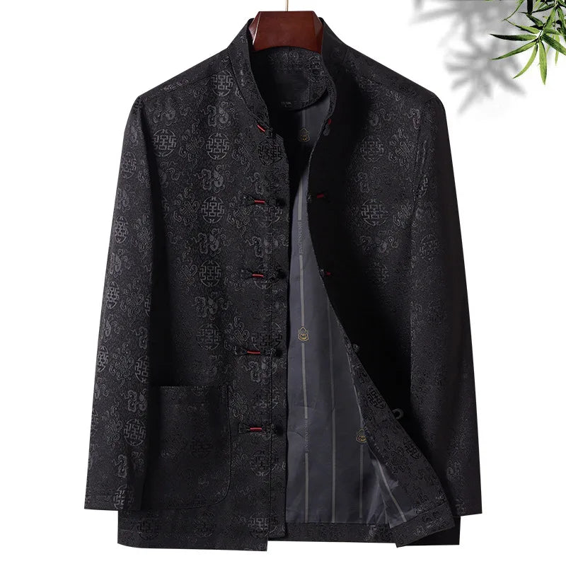 Black Chinese Mandarin Tang Jacket 