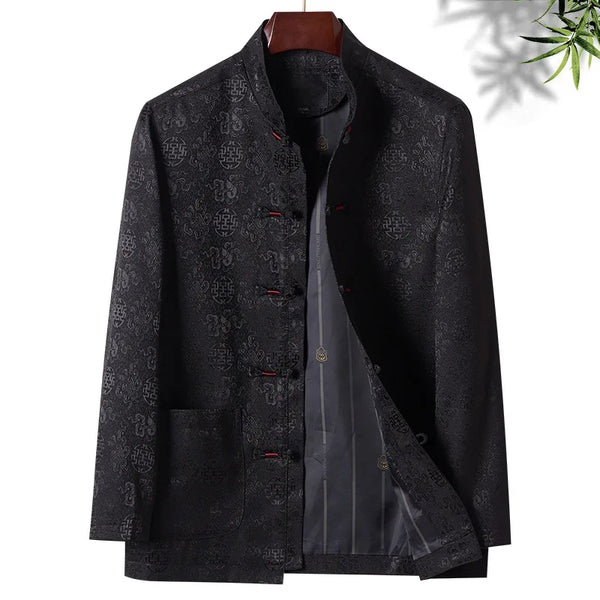Black Chinese Mandarin Tang Jacket 