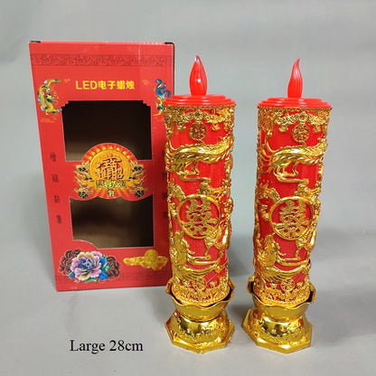 Dragon & Phoenix double happiness Electric LED Candles L