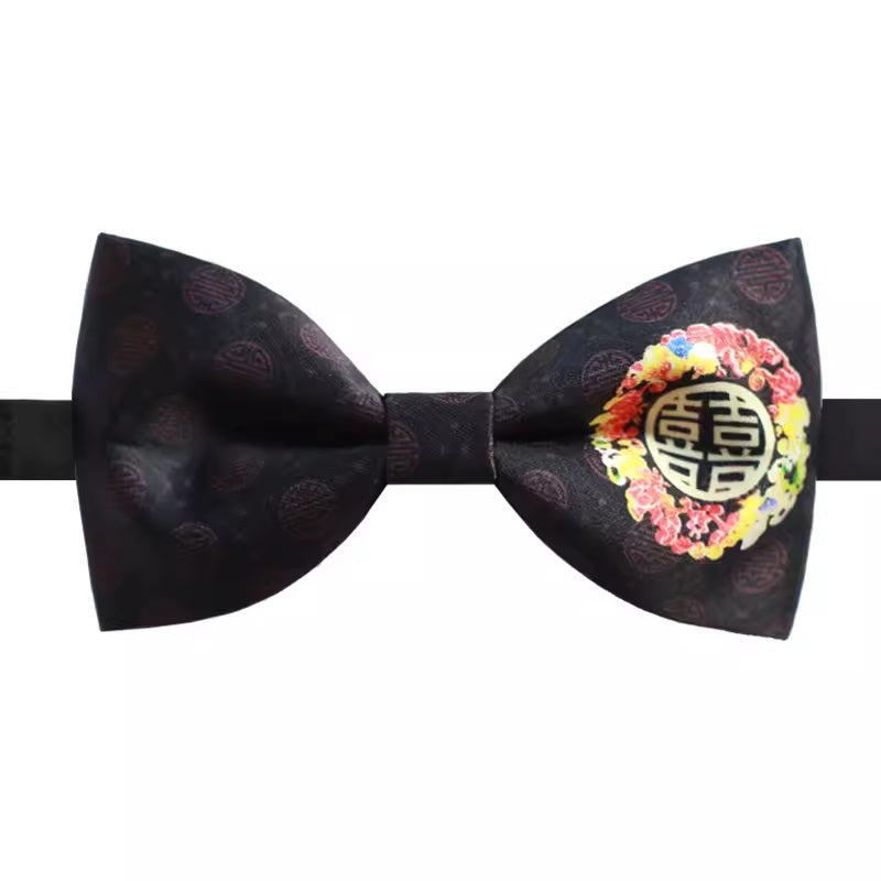 black ouble happiness bowtie