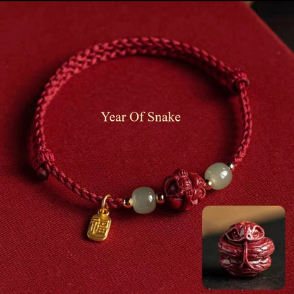 Chinese Zodiac Year of snake  Red 
 Luck Rope Bracelet