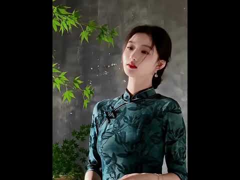 Elegant teal Long Sleeves Qipao Dress
