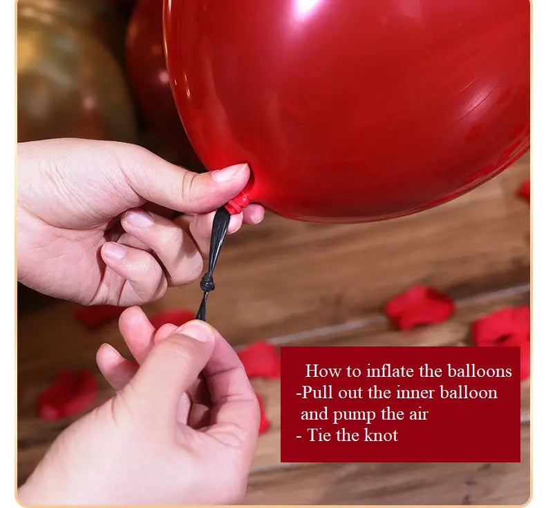 red gold double happiness chinese wedding balloons