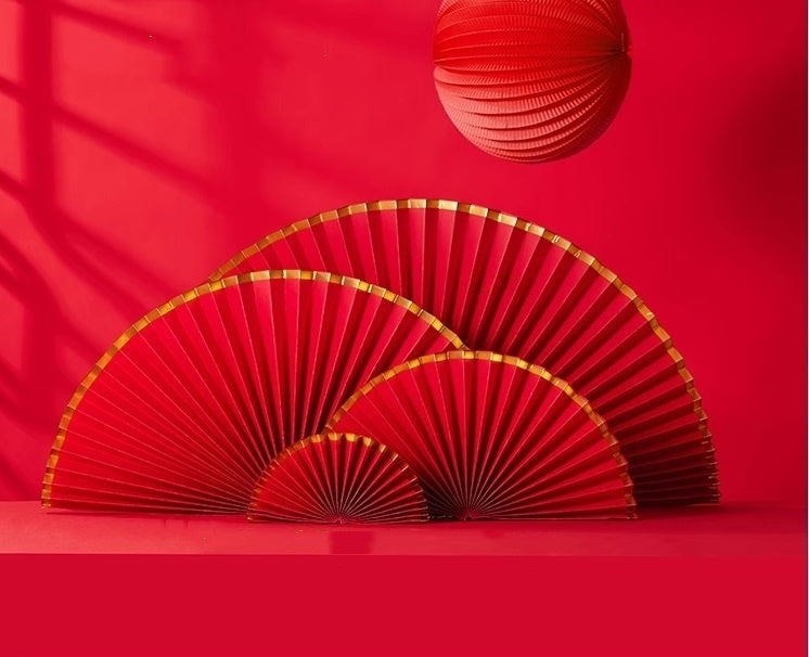 red paper fan decoration