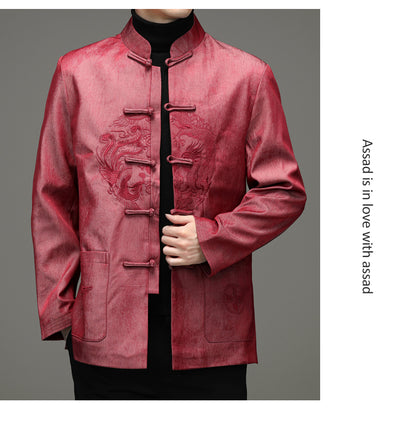 Chinese Dragon Embroidery  Tang Jacket | Spring