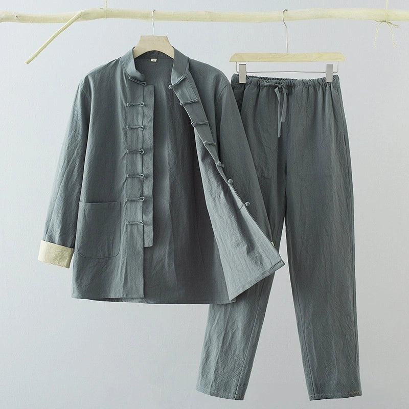 Men's Tang Cotton Linen Tang Jacket & Trousers