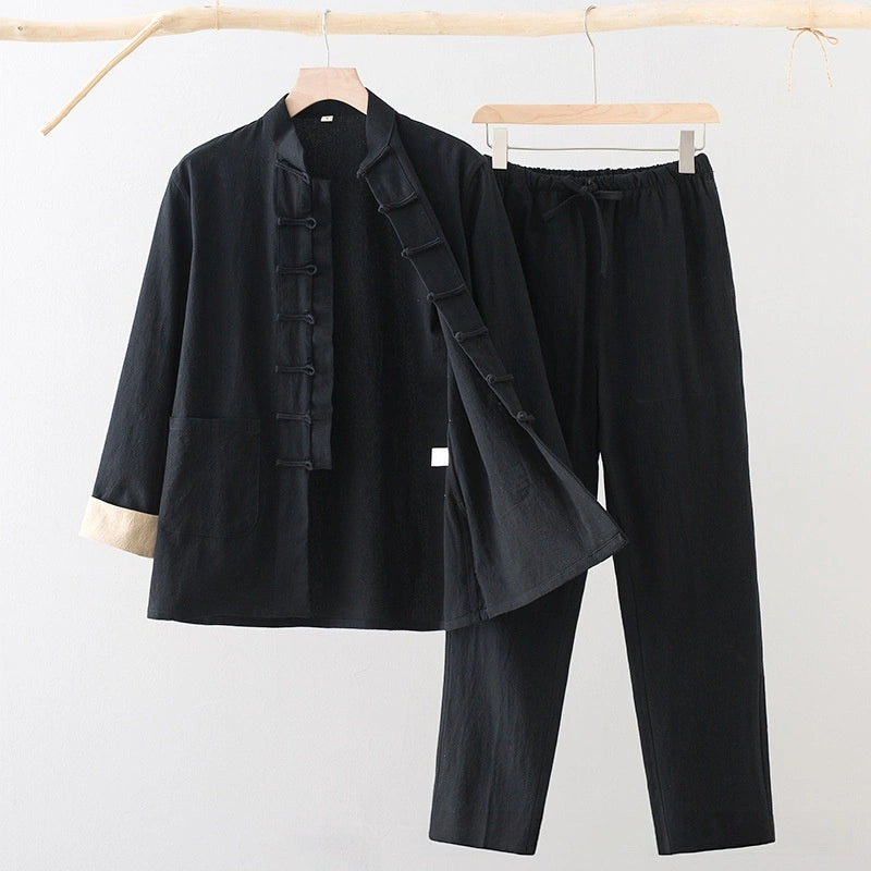 Men's Tang Cotton Linen Tang Jacket & Trousers