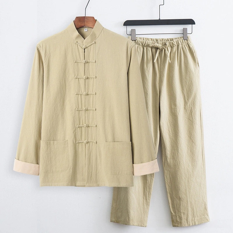 Men's Tang Cotton Linen Tang Jacket & Trousers