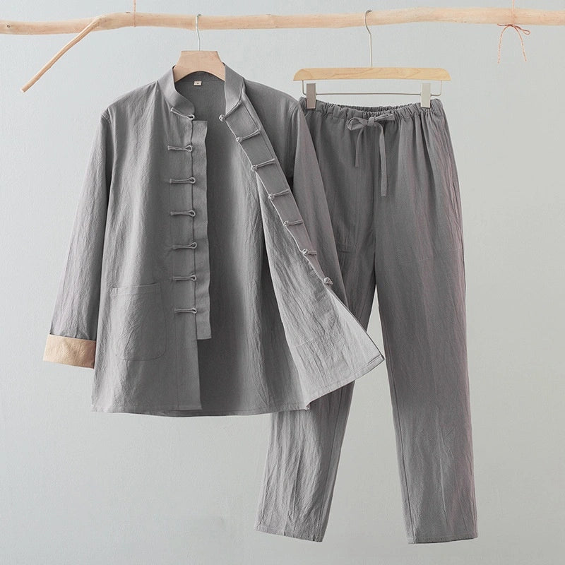 Men's Tang Cotton Linen Tang Jacket & Trousers